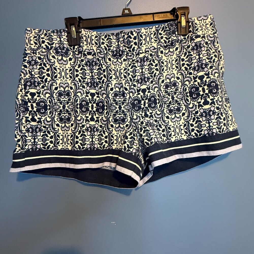Loft Blue Patterned Shorts in size 14